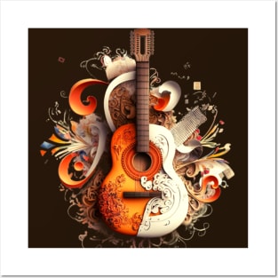 musical instrument | music is life | beautiful guitar Posters and Art